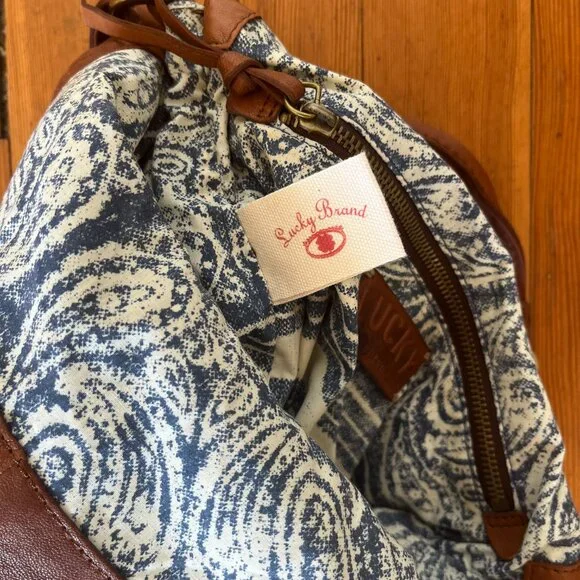 Lucky Brand Abbey Road Denim Crossbody Bag with Leather Trim - Picture 6 of 11